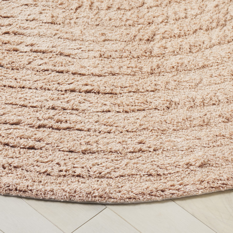 Easy Care 228 Hand Tufted Recycled Cotton Machine Washable Geometric Indoor Use Only Rug, Round 6'