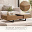 Table basse moderne Mid-Century avec plateau coulissant et rangement caché en noyer