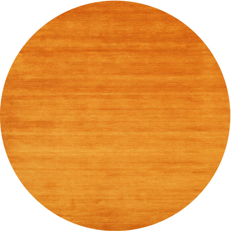 Tapis contemporain orange, Rond 7 pi