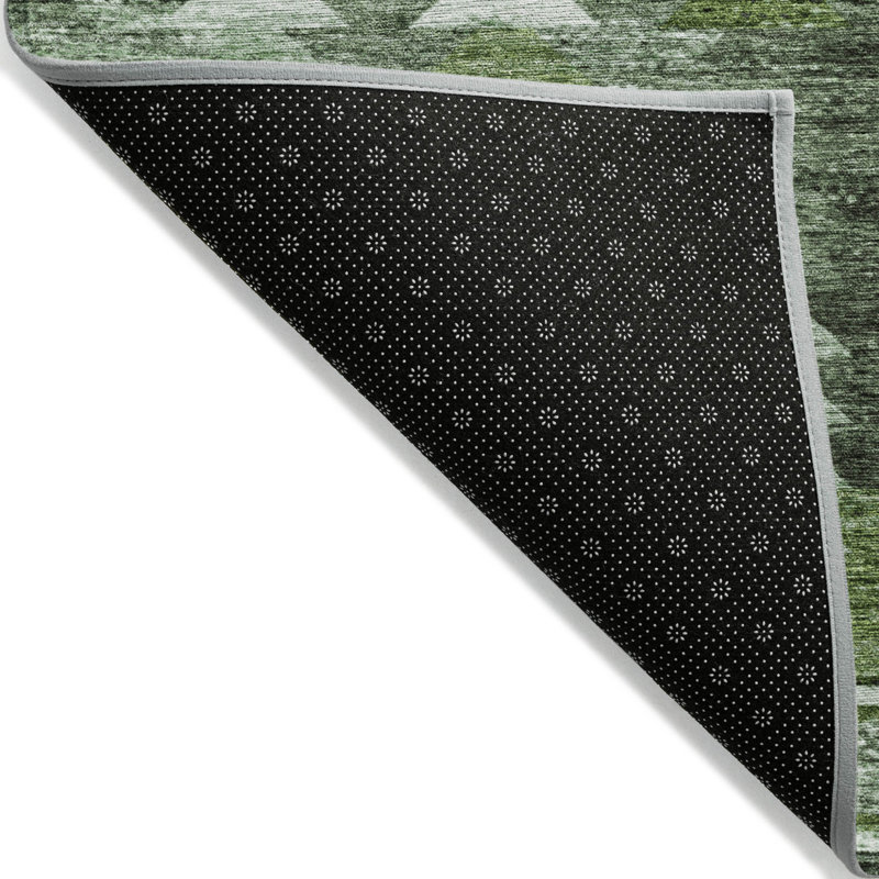 Tapis intérieur / extérieur lavable 3 pi x 5 pi vert olive et vert fougère HomeRoots