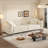97.7" Velvet Upholstered Sleeper Sofa, King-Size Pull-Out Sofa Bed, 4-Seater Chesterfield Sofa with 2 Pillows-1173878777