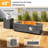 42" Woodgrain Propane Gas Fire Pit Table 50,000 Btu With Lid, Waterproof Cover And Tank Storage Table-459567125