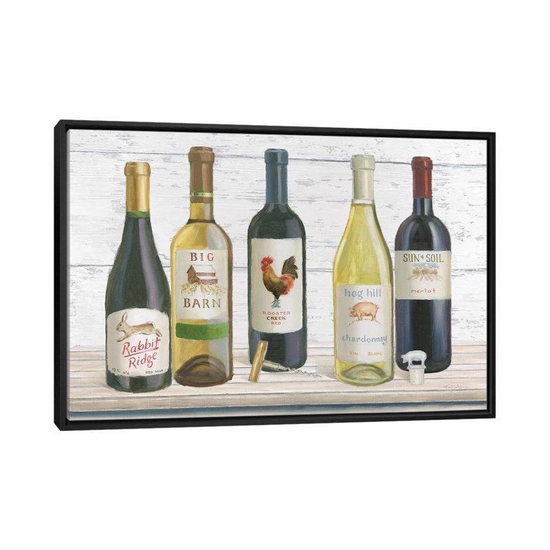 « vintner encastré i », impression sur toile, H 18 po x l 26 po x P 1,5 po, Toile avec cadre noir, Pas de tapis