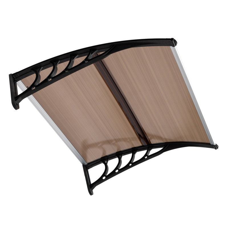 Door Wndow Awning Rain Cover Eaves, 10" H x 40" W x 38" D, Brown/Black