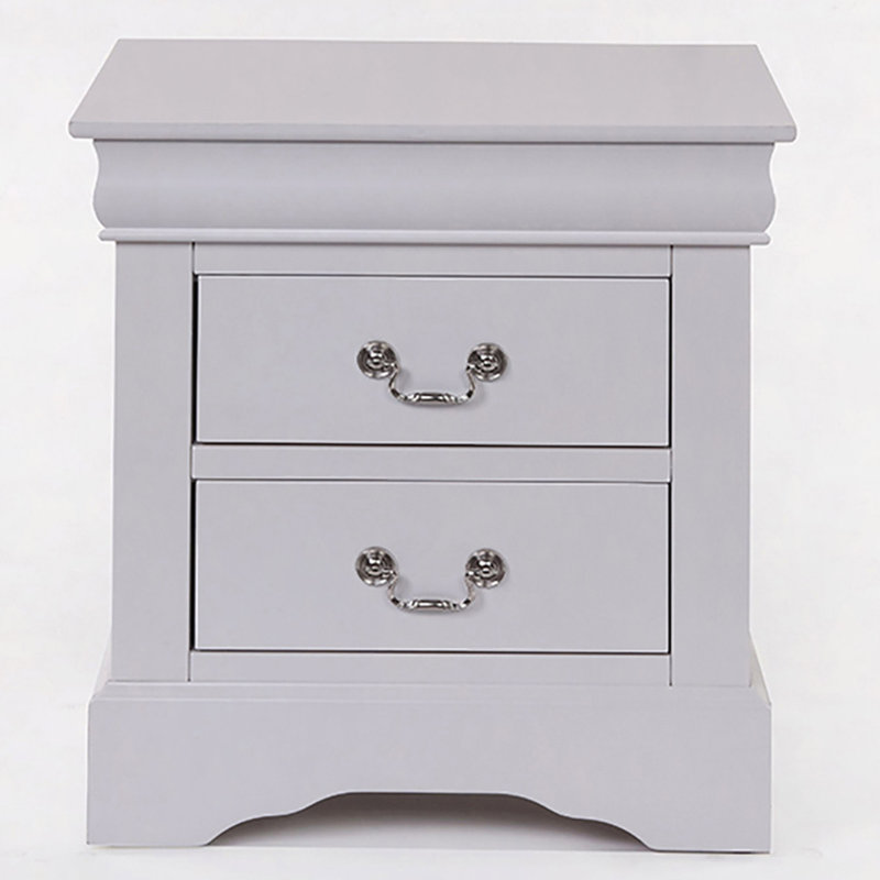 Nightstand, 2-Drawer Nightstand, White