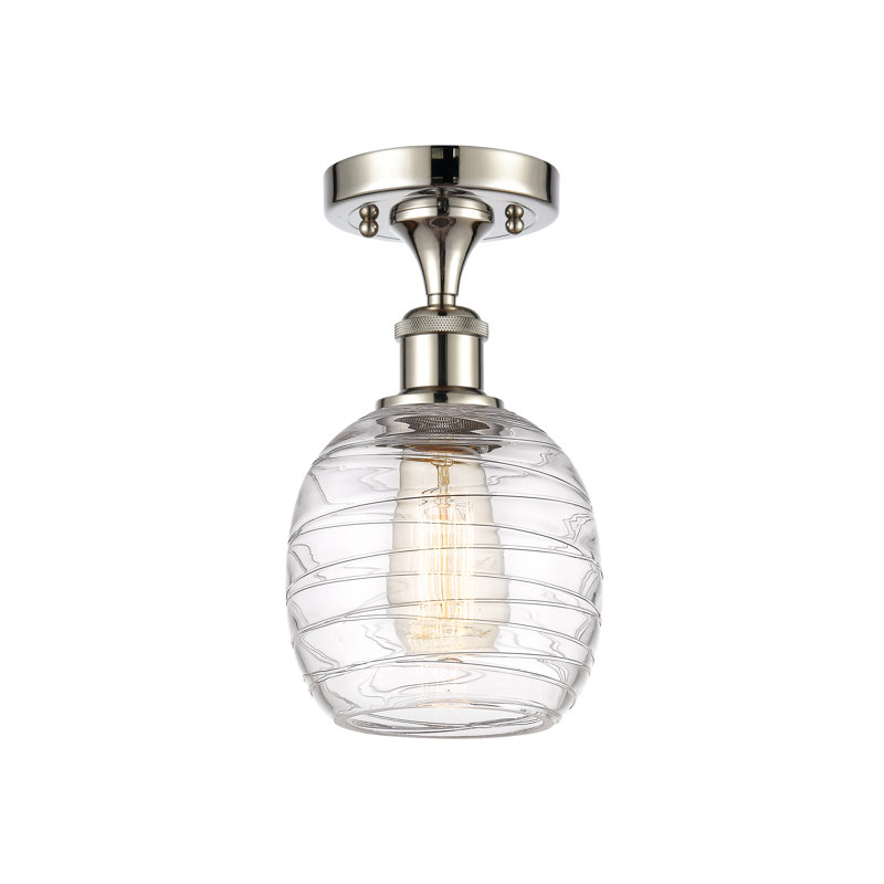 Plafonnier semi-encastré 6 lumières Carlucci, Ampoule non incluse, Nickel poli
