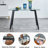 L-Shaped Glass Top Metal Base Credenza Desk