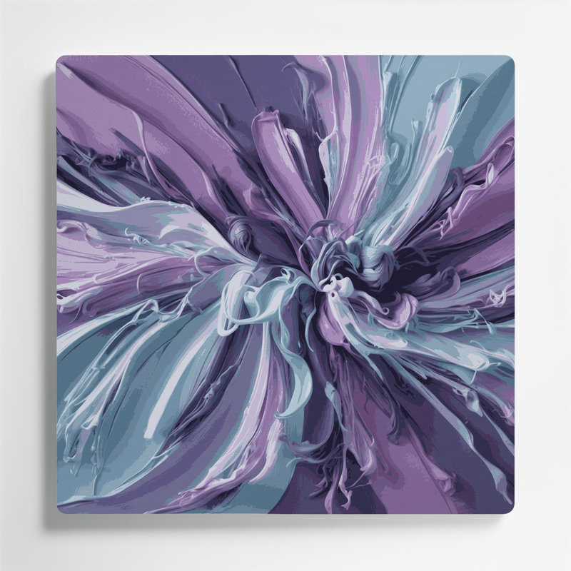 «Lyrical Abstraction 19», art mural en métal mauve, H 32 po x l 32 po