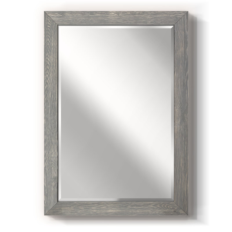 Miroir pleine grandeur de style campagne / campagne, 42 po x 30 po, Gris foncé