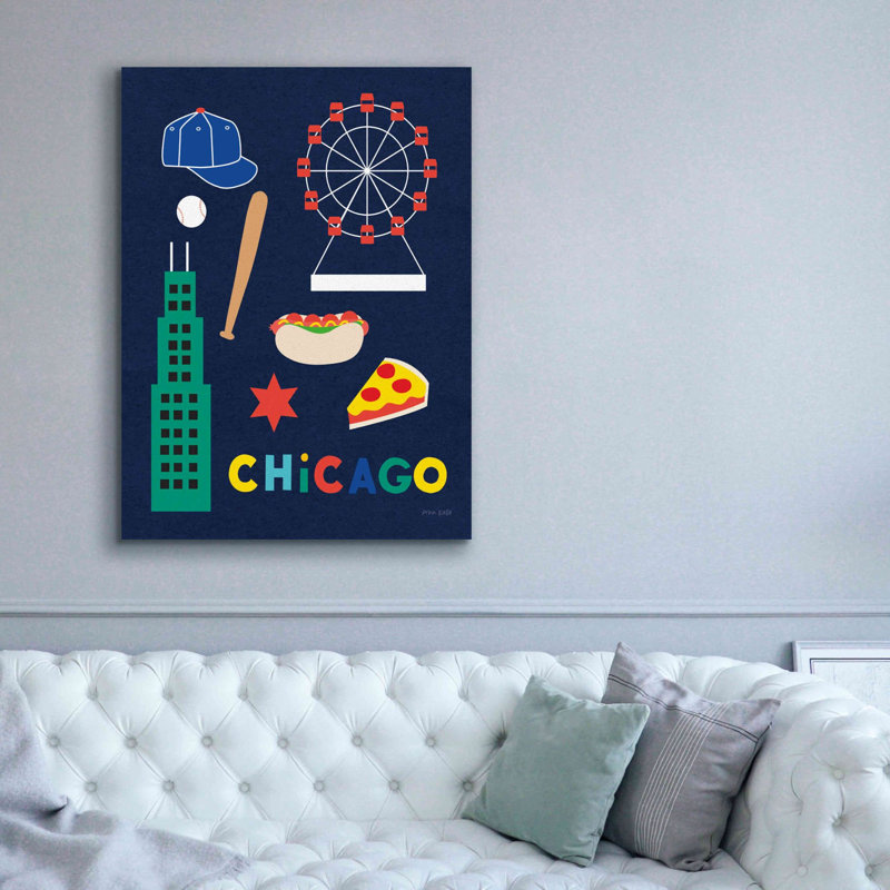 «City Fun Chicago» par Ann Kelle Designs, art mural sur toile, H 54 po x l 40 po x P 1,5 po