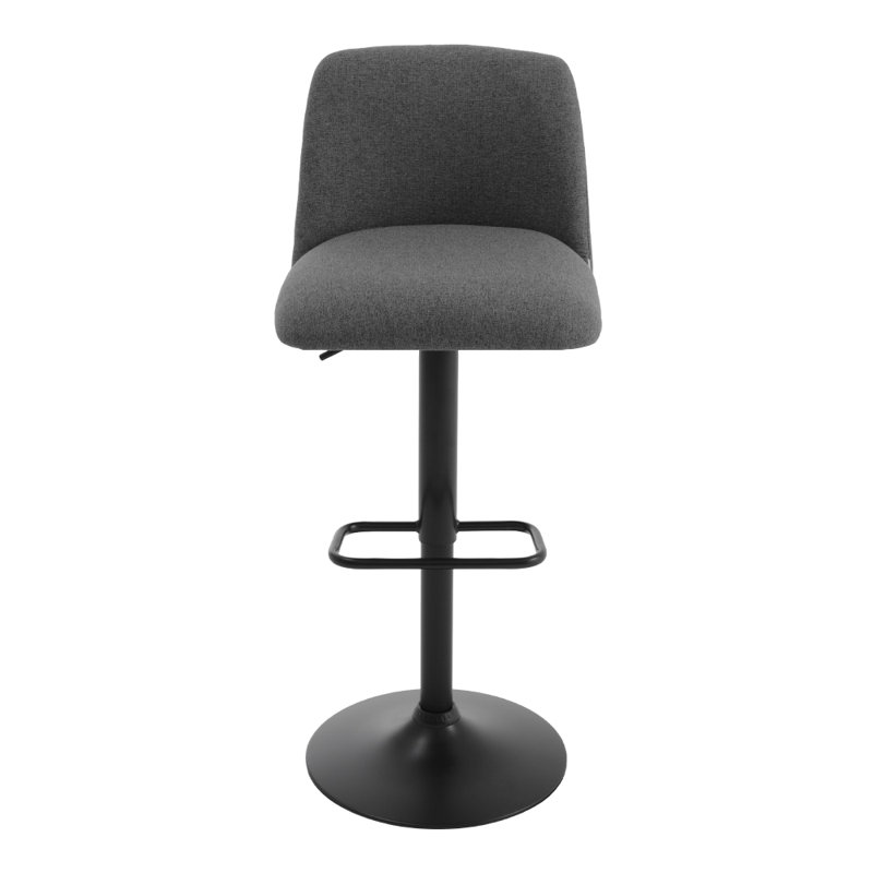 Dellaquila Upholstered Adjustable Height Counter Stool with Metal Frame, Grey