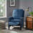 Recliners | 27.5” Wide Contemporary Manual Pushback | Navy Blue Fabric-1849190357