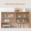 Buffet couleur cerisier massif + bois manufacturé + verre-639303286