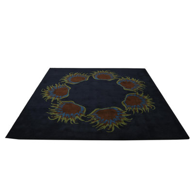 Tapis carré bleu marine Myrick