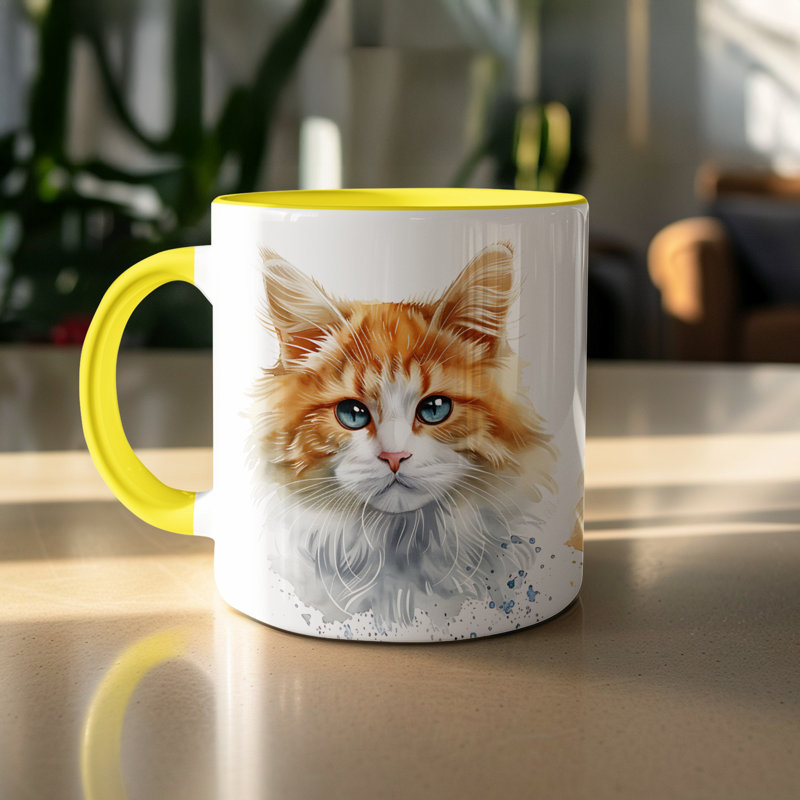 Ceramic Coffee Mug, 2, Yellow