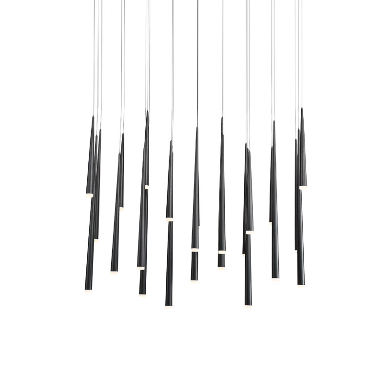 Cascade Black Frosted Glass 23-Light LED Pendant