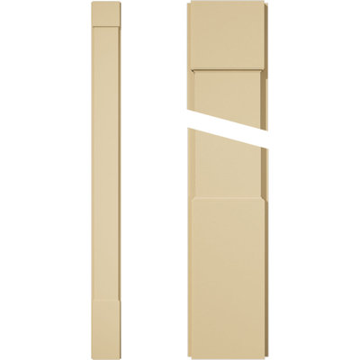 Signature Urethane Plain Pilaster with Capital & Base, Primed Tan (Pair)
