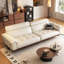 Canapé modulaire beige en cuir véritable-1477782671