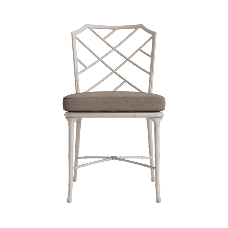 Calcutta Outdoor Dining Side Chair, Fusion Charcoal, Dove Smooth, Brown
