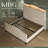 Tufted Velvet Platform Bed Curved Headboard Bed With Light-1989704492-1989704491