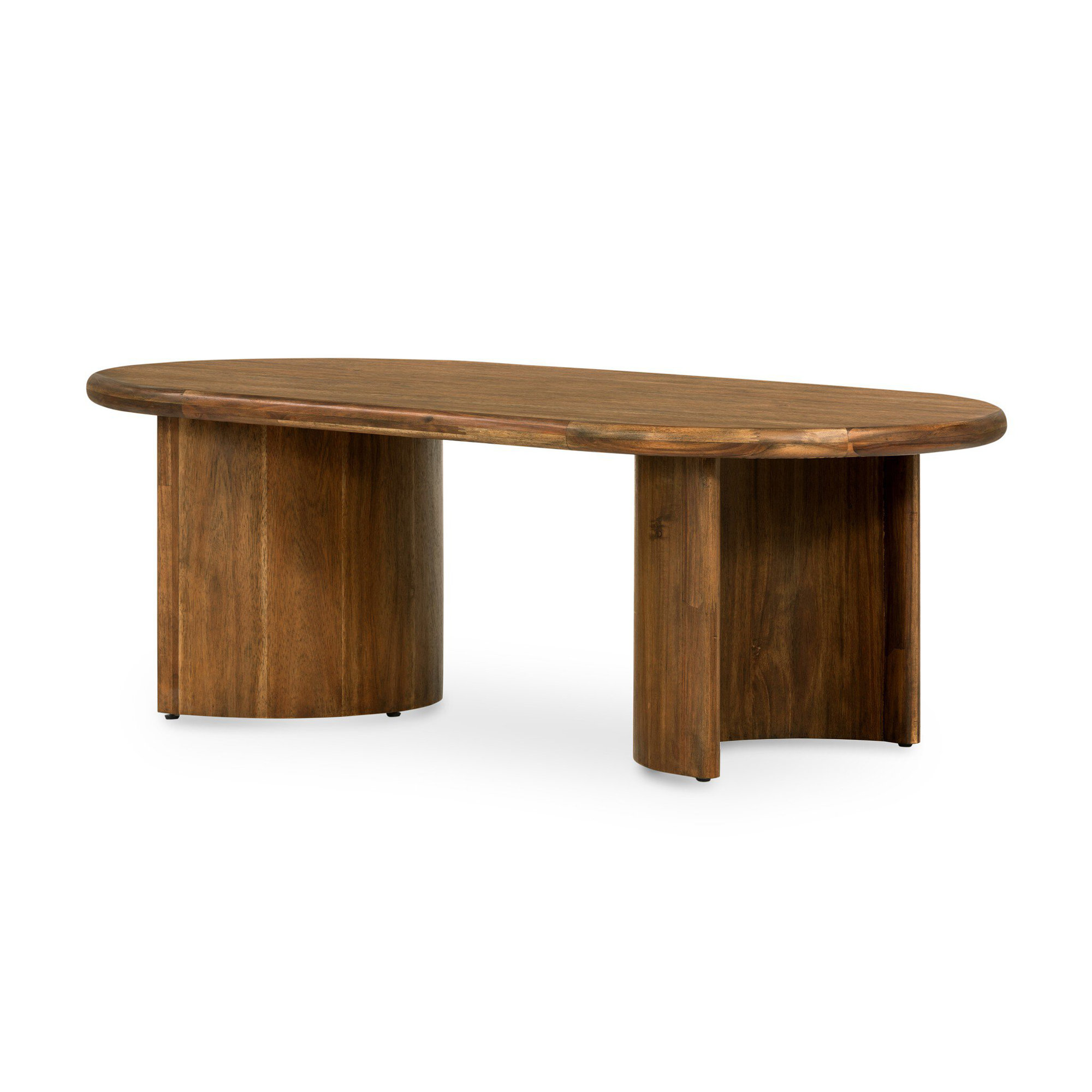 Haiden Single Coffee Table, Seasoned Brown Acacia, 17" H x 27" L x 51" W