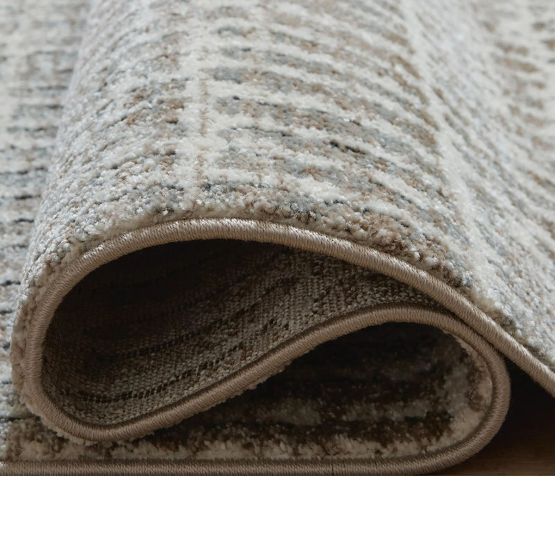 Tapis en polypropylène gris et ivoire Feri