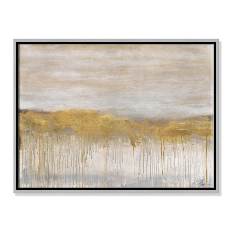 Sans titre original no 1 - Cadre flottant, reproduction d'art sur toile, H 18 po x l 24 po x P 2 po, Cadre argenté