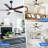 52" Ceiling Fan w/ LED Lights, 3 Color Temprature, Quiet DC Motor 6 Speed w/ Remote Control-782485421-782485419
