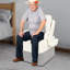 Chaise de chevet pour les personnes âgées - siège de toilette portatif robuste avec accoudoirs rembourrés, coussin en polyuréthane doux et couvercles isolant les odeurs (supporte 220 lb)