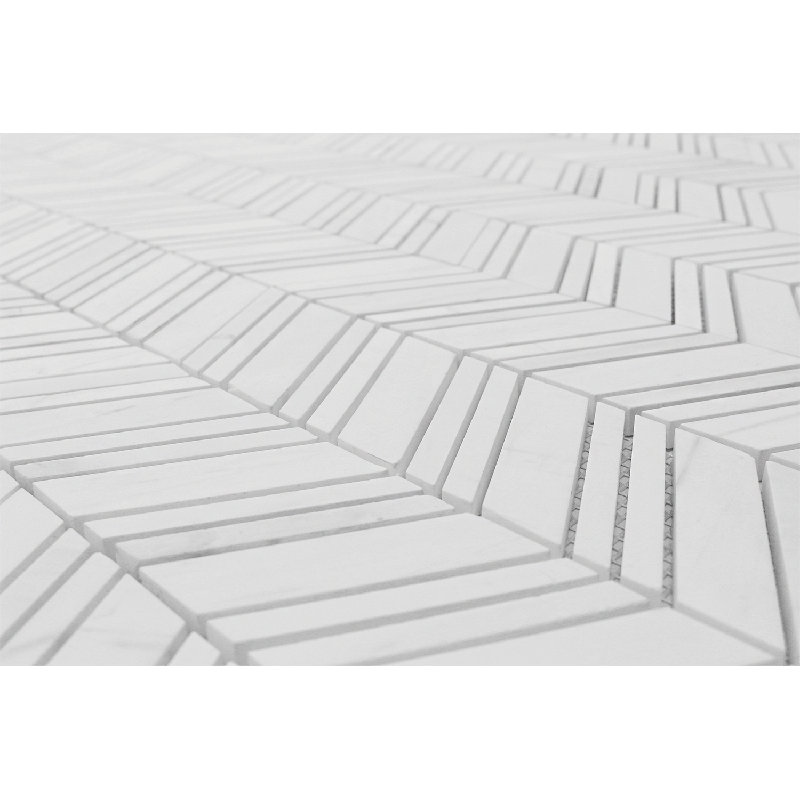 12" x 12" Marble Herringbone Mosaic Wall & Floor Tile