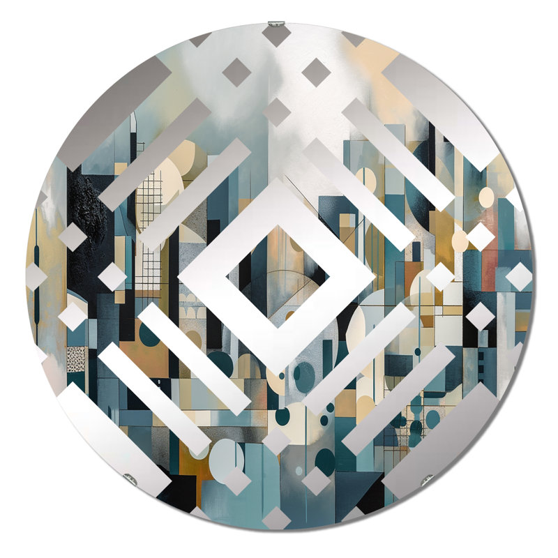 Bimal - Miroir décoratif à losanges, 31,4 po x 31,4 po