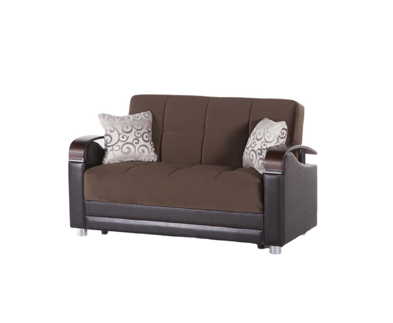Causeuse kevian 61,4 po, Polyester à 100 % de couleur brune