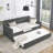 Daybed With Trundle, Upholstered Tufted Sofa Bed