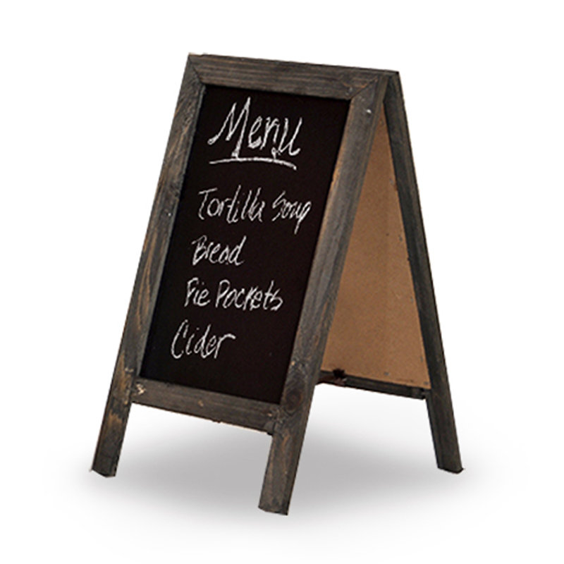 Tableau noir en bois pliable, H 1 pi 1 po x l 0,67 po, Anthracite