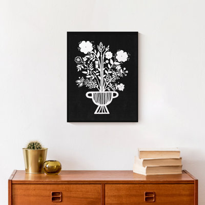 Vase noir et blanc, impression sur toile tendue