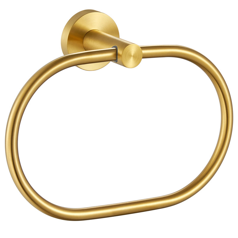 Bathroom Towel Ring Wall Mounted, Brushed Gold