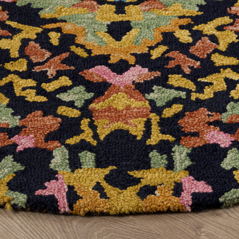 Hand Tufted Wool;Cotton Abstract Indoor Rug, Round 5'