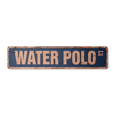 Water Polo Street Sign Heavy Duty Plastic 4" X 18"