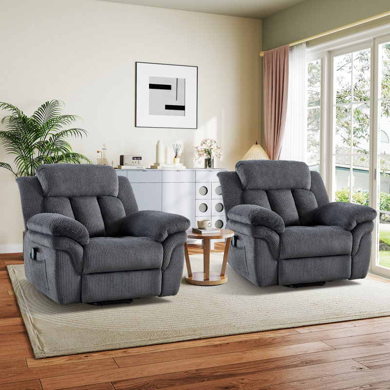 Fauteuil inclinable électrique en chenille Bucher de 46,1 po de largeur Bucher, Gris ardoise