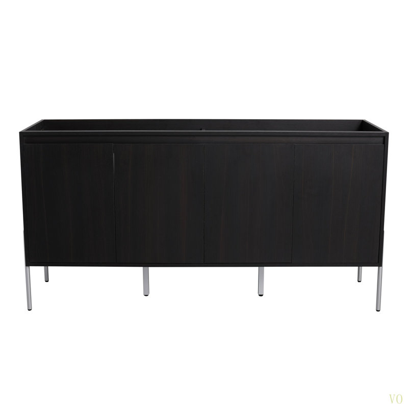 Meuble-lavabo autoportant 60 po avec portes à fermeture douce (ensemble KD) 60 po - évier inclus