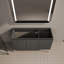 Commode autoportante en chêne foncé 48 po - Meuble de salle de bain moderne en chêne doux, porte fermée