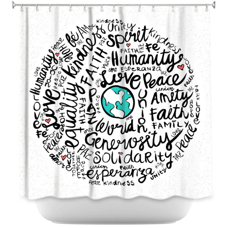 Rideau de douche simple à messages positifs