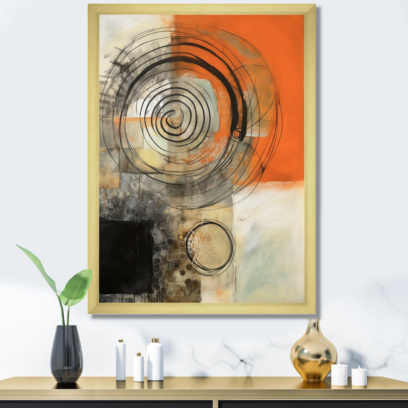 Mid Century Chromatics IV sur impression sur toile, H 20 po x l 12 po x P 1 po, Encadrement doré