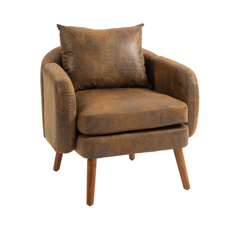 Keiden Upholstered Armchair, Coffee Microsuede