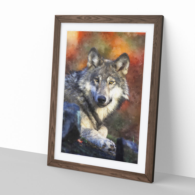 Wolf Vol.2 - Framed Print, 48cm H x 36cm W x 2cm D, Walnut Framed