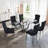 Glass Top Metal Base Dining Table With 4 Velvet Dining Chairs,5 - Piece Pedestal Dining Set-106913220-106913215