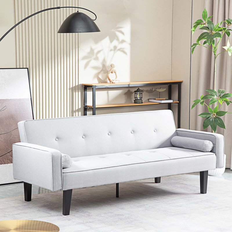 Jodh Upholstered 71.65'' Sleeper Sofa, Light Gray Fabric