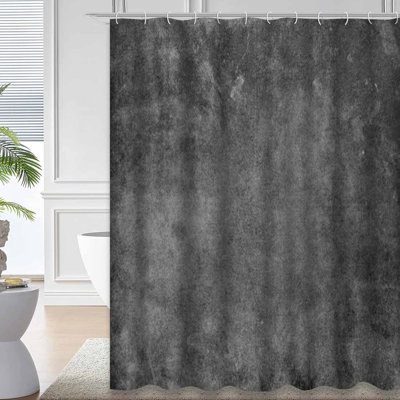 Rideau de douche noir foncé gris foncé avec 12 crochets