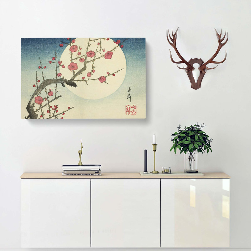 Plum Branch And Moon by Utagawa Hiroshige - Wrapped Canvas Print, 50cm H x 76cm W x 3cm D