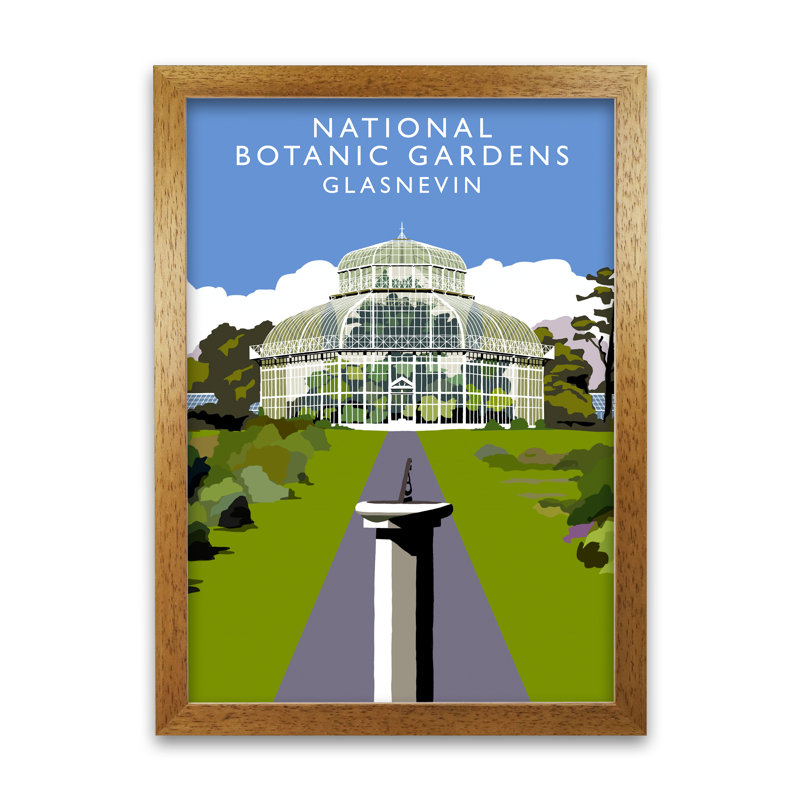 National Botanic Gardens Glasnevin by Richard O'Neill - Single Picture Frame Print, 29.7 cm H x 21 cm W, Honey Oak